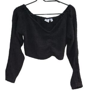 Adidas Women’s Long Sleeve Crop Top Black Size Large